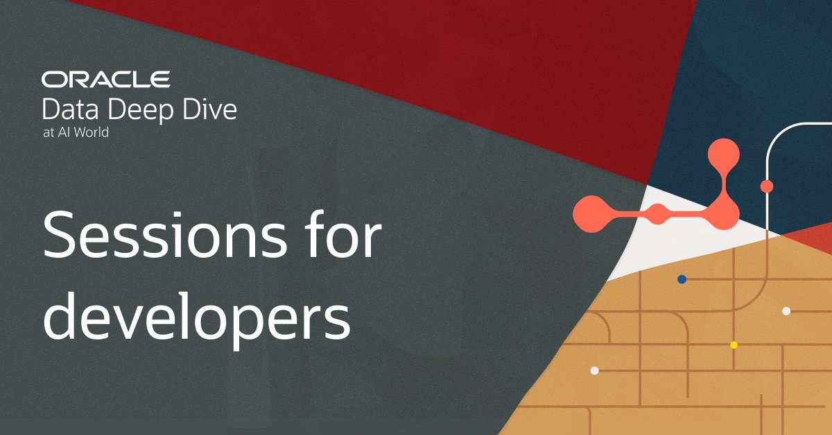 Want to check out sessions designed for developers building on Oracle Database 23ai? At Oracle Data Deep Dive at #AIWorld, Oracle experts will show you how to create smarter, faster applications with built-in AI and advanced analytics. Learn more: social.ora.cl/6019AwCEP