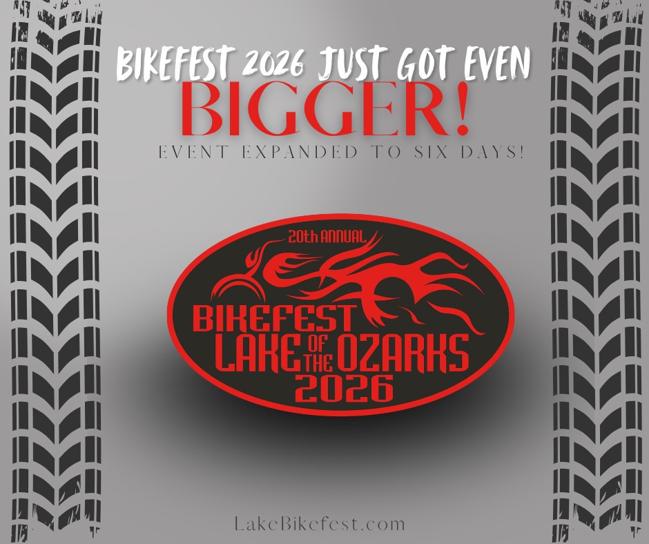𝗚𝗲𝘁 𝗿𝗲𝗮𝗱𝘆… 𝗕𝗶𝗸𝗲𝗳𝗲𝘀𝘁 𝟮𝟬𝟮𝟲 𝗷𝘂𝘀𝘁 𝗴𝗼𝘁 𝗲𝘃𝗲𝗻 𝗯𝗶𝗴𝗴𝗲𝗿!
Next year, we’re going 𝗦𝗜𝗫 𝗗𝗔𝗬𝗦 of epic rides, live music, Vendor Villages, and unforgettable events!
Sept 15–20, 2026
#LakeBikefest2026 #SixDaysOfFun #RideTheOzarks #BikerLife