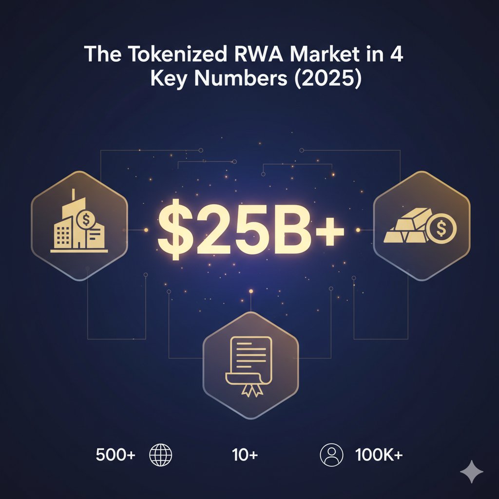 Tokenizit_io's tweet photo. 🇬🇧 The RWA market has surpassed $25 billion. But this is just the beginning. 🤯

Swipe through the slides to discover the key numbers defining the sector in 2025: from exponential growth to the dominant asset classes.

What do you think will be the next catalyst for this market? Let us know in the comments! 👇

#RWA #Tokenization #Fintech #Blockchain #DeFi #TradFi