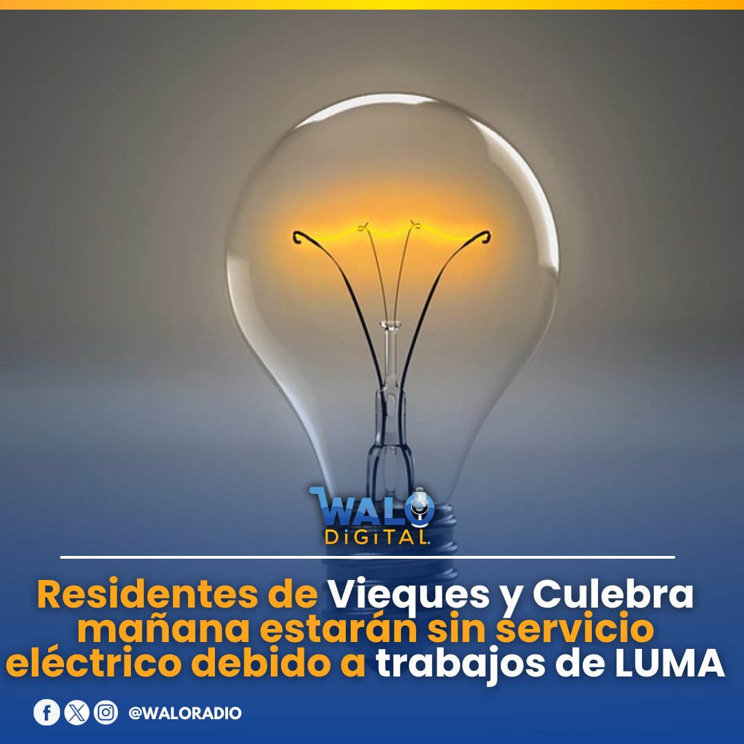waloradio's tweet image. [AUDIO] El director de Operaciones de Transmisión de LUMA Energy, Hamilton Lugo dijo que los trabajos se realizarán mañana  desde las 6:00 de la mañana. #Vieques #Culebra #LUMA

Para detalles:  waloradio.com/residentes-de-…