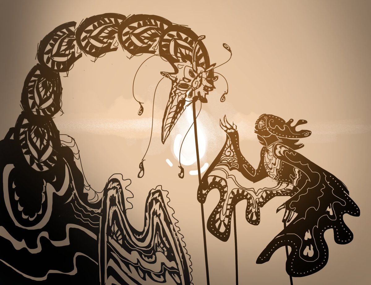 crankycorv's tweet image. It was the wires for empathy that we loved, beyond all the others.

#oc #dragon #shadowpuppet #puppet