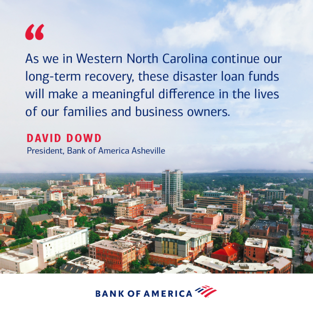 Hurricane Helene hit Western North Carolina nearly a year ago, and <a href="/BankofAmerica/">Bank of America</a> is continuing to support homeowners and small businesses as they recover. By investing in local CDFIs, we’re playing a big part in helping the region rebuild even stronger. bit.ly/3IEqbeX