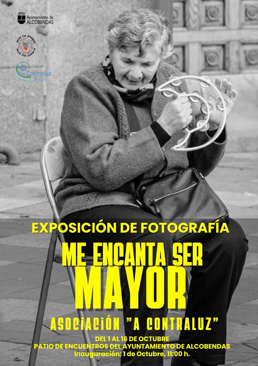📸 El 1 de octubre a las 11h inauguramos en el Patio de Encuentros la expo “Nos encanta ser mayores” de A Contraluz.
✨Una mirada llena de alegría y vitalidad para celebrar el Día Internacional de las Personas de Edad.
#Alcobendas