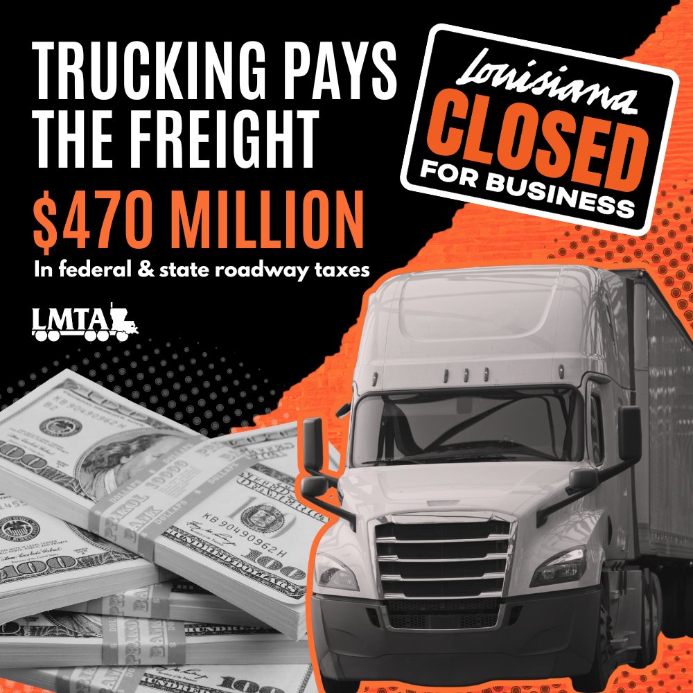TruckinginLA's tweet image. Truckers pay $470 million in roadway taxes every year, but trial lawyers pour millions into campaigns to keep Louisiana’s courts lawsuit-friendly — hurting the very businesses that pay the bills.

#TruckingInLA #InsuranceReform #ClosedForBusiness