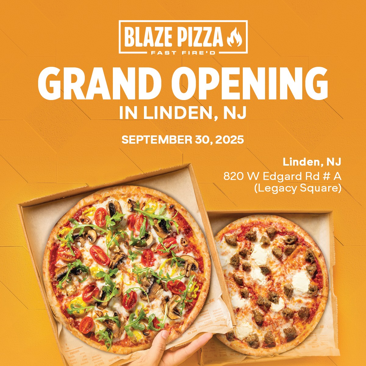 Blaze Pizza is opening in Linden next week! Be sure to stop by on October 1st as 20% percent of sales that day will be donated to RWJUH Rahway.

Thank you, <a href="/BlazePizza/">Blaze Pizza</a>!🙌

#LetsBeHealthyTogether