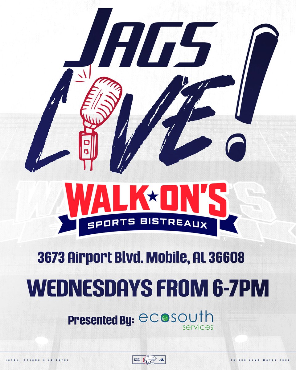 See you tonight at 6 for some Jags Football talk, and $5 burgers and fries 🏈🍔🍟

🎙️ <a href="/washjwash/">Jason Washington</a> 
🎙️ <a href="/JayHenderson09/">Jayvon Henderson</a> 
🎙️ <a href="/nehemiah904/">John 13:7</a> 
🎙️ <a href="/CoachApplewhite/">Major Applewhite</a> 

#LSF