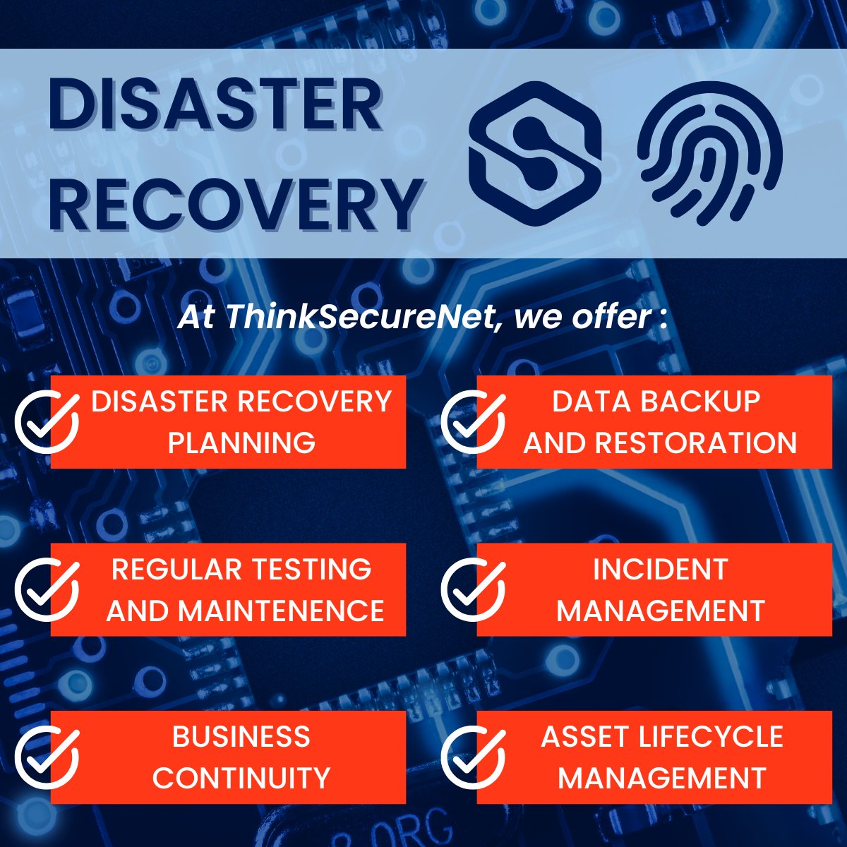 ThinkSecureNet's tweet image. At ThinkSecureNet, we offer disaster prevention and recovery solutions that ensure business continuity and provide peace of mind.
Visit hubs.ly/Q03K8BWr0 to learn more.
#ThinkSecureNet #DisasterRecovery #NetworkSolutions #TechnologyPartner