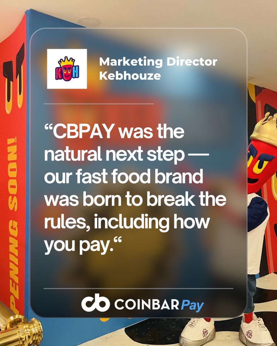 Flavors without limits. 
Payments without borders.
Kebhouze is part of the Coinbar Pay network,
a fast-growing food brand that serves taste and innovation in every bite (and every transaction).

With #CoinbarPay you can:
 ✅ Pay for your favorite kebabs in crypto, in-store or