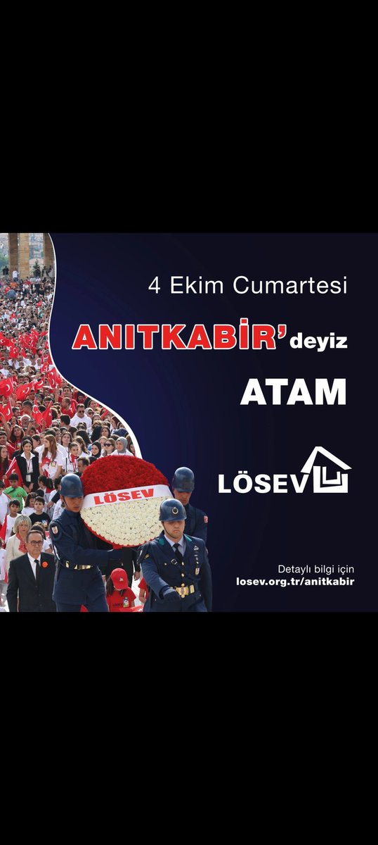 Lösev ailesi olarak lösemili çocuklarımız ile Atamızı ziyarete gidiyoruz bu heyecan ve sevinci tüm Türkiye ile yaşamak istiyoruz 🧡#4EkimdeLÖSEVleANITKABİRde