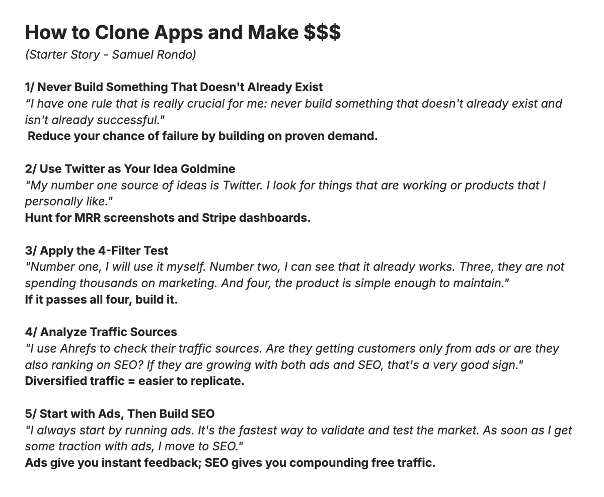 starter_story's tweet image. My twin broke down exactly how to clone apps that make $$$