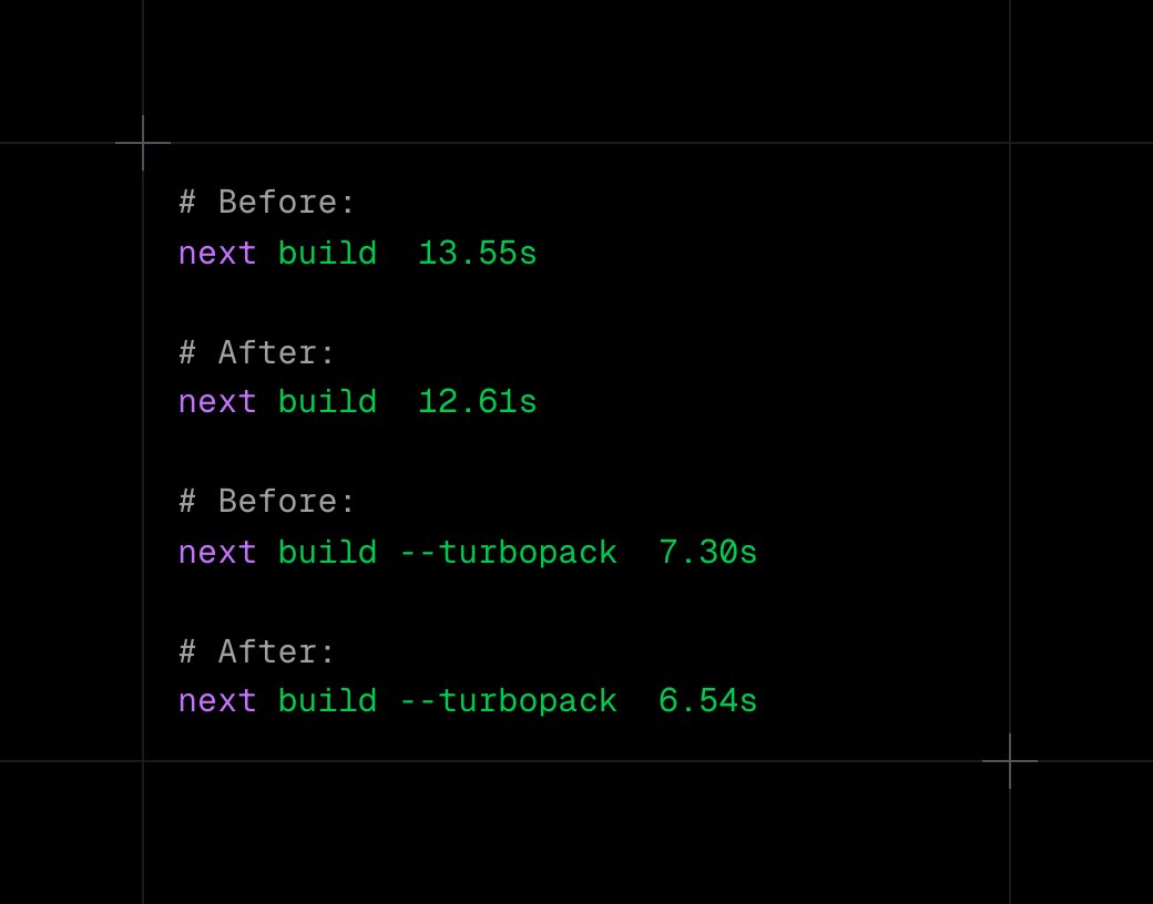 timneutkens's tweet image. `next build` is now 800-900ms faster for all applications.

Released on next@canary today.
Coming to stable soon!