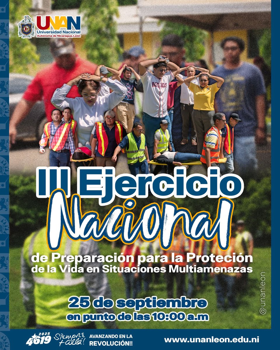 Tod@s list@s a participar en el III Ejercicio Multiamenaza este 25 de Septiembre del 2025 a las 10 a.m .
Estos Ejercicios nos ayudan a proteger y salvar vidas ante cualquier desastre de la Naturaleza.
#4619SiempreMásAllá