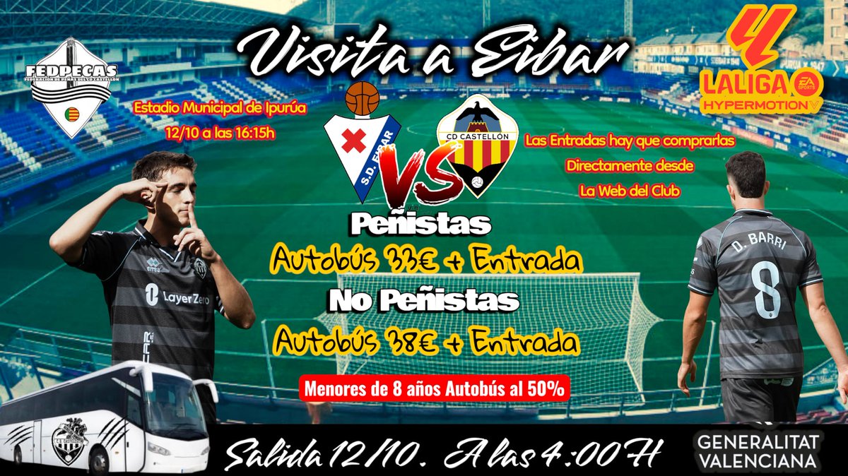 🚌 Viaja a Eibar con Fedpecas. 

📝 ¡¡Ya puedes apuntarte!!