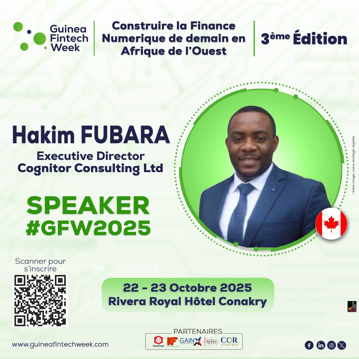 #GFW2025 accueille Hakim FUBARA, Executive Director <a href="/Cognitor/">Frida W Helmer</a>. Expert en cybersécurité &amp; conformité (ISO 27001, PCI DSS, SWIFT CSP, NIST CSF), il partagera sa vision d’une finance numérique résiliente et sécurisée. 
📅 22-23 Oct. | Conakry 🔗 guineafintechweek.com
#Cybersec