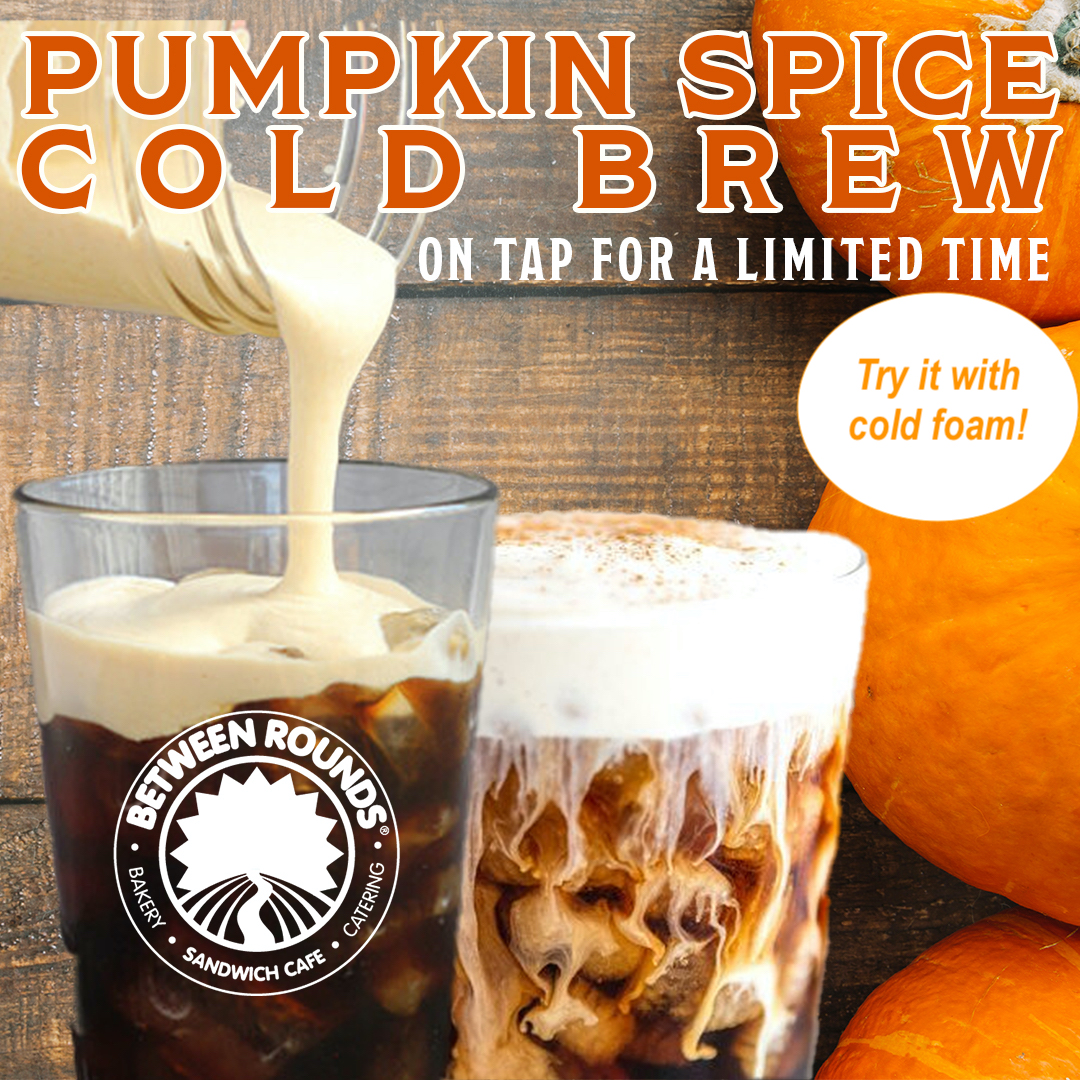 BetweenRoundsUS's tweet image. Our popular Pumpkin Spice Cold Brew is on tap this month along with fresh brewed Pumpkin Spice Hot Coffee, Pumpkin Spice Latte or Pumpkin Spice Hot Chocolate!