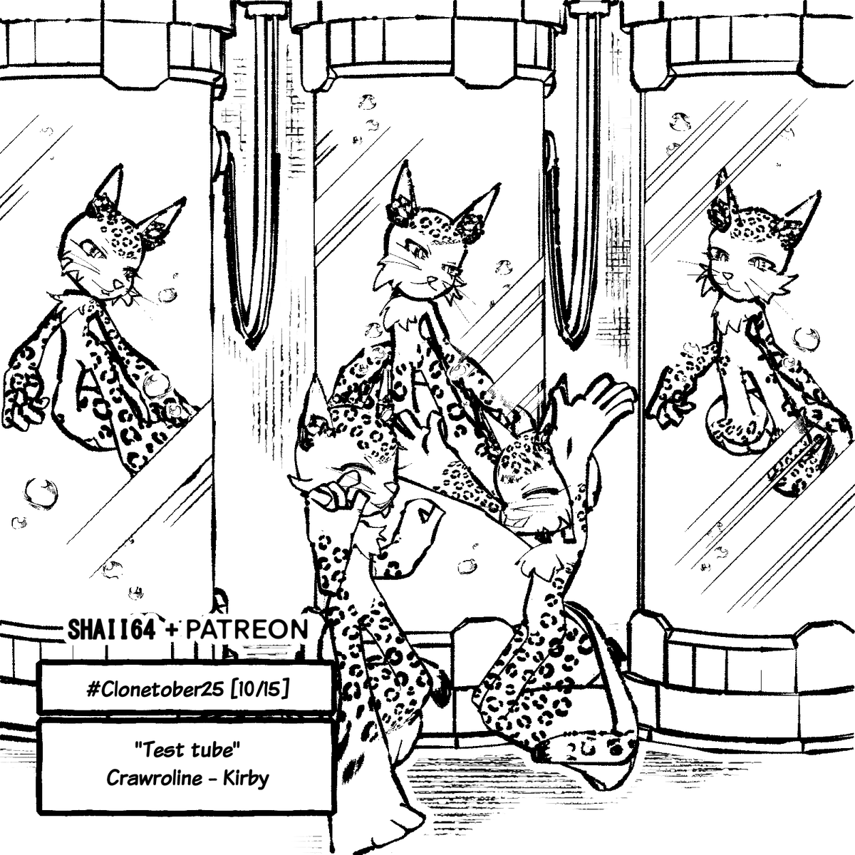 Crawoline found an abandoned laboratory and used it to create clones of herself!
[Clonetober25 - 10/15]