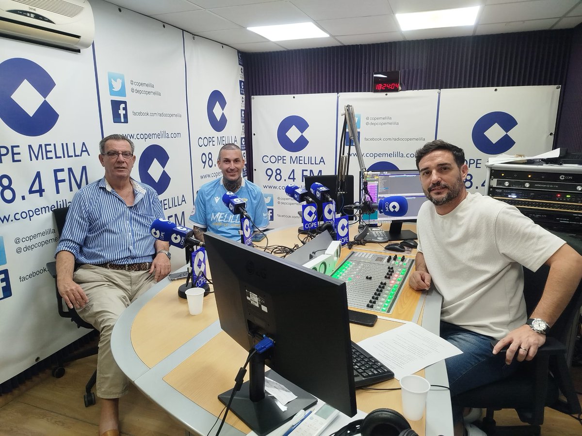 COPE Melilla (@cope_melilla) on Twitter photo En la Tertulia de <a href="/DeportesCopeML/">Deportes Cope Melilla</a> hemos contado con la presencia de <a href="/amiran02/">Antonio Miranda</a> y <a href="/JaviHipo/">Javi Roldán</a> , que junto con <a href="/Dupi5/">David Torices “Dupi”</a> han hecho un repaso a la actualidad de alguno de los equipos melillenses.
copemelilla.com/deportes/19894… En la Tertulia de <a href="/DeportesCopeML/">Deportes Cope Melilla</a> hemos contado con la presencia de <a href="/amiran02/">Antonio Miranda</a> y <a href="/JaviHipo/">Javi Roldán</a> , que junto con <a href="/Dupi5/">David Torices “Dupi”</a> han hecho un repaso a la actualidad de alguno de los equipos melillenses.
copemelilla.com/deportes/19894…