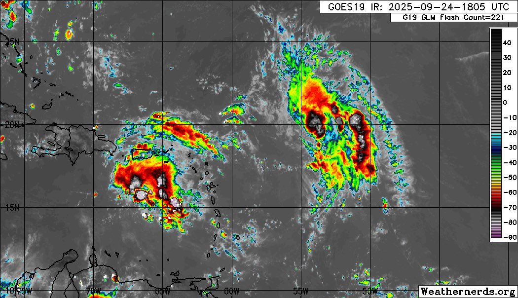 BhatiaKieran's tweet photo. The last five runs from #ECMWF for #94L + #93L capture a westward trend in both systems and a stronger #AL93 which has important track and Fujiwhara ramifications. An extremely an uncertain and challenging forecast which will only become clearer as the tropical systems organize. https://t.co/eSyRo3Elk7