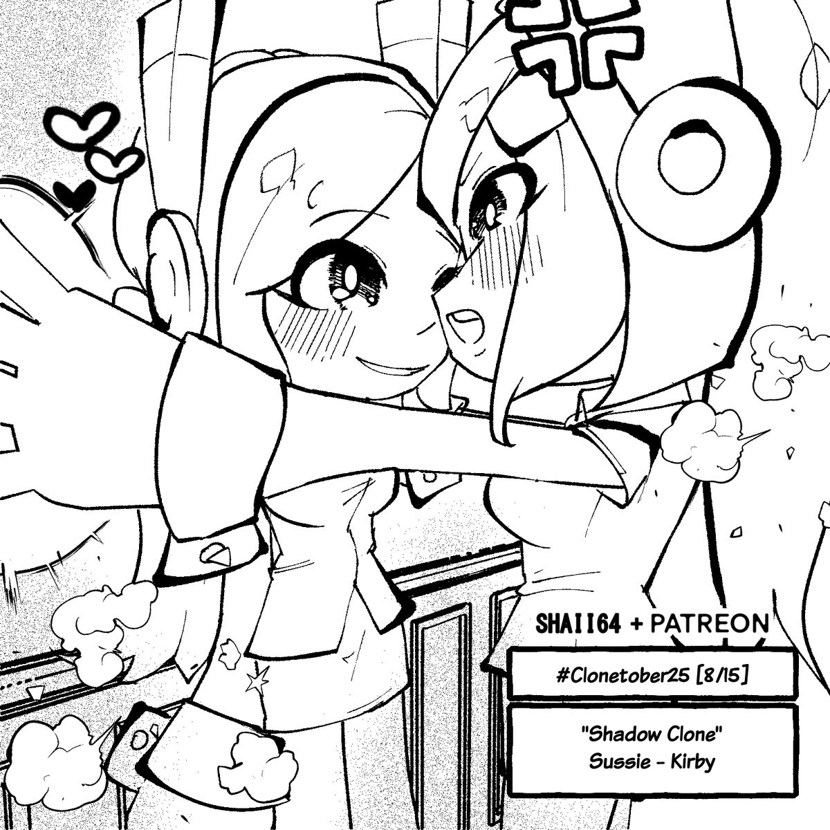 Sussie, while finishing her work, suspiciously saw someone doing part of her job. She thought about confronting them, but then realized it was a clone of herself! Now, the question is, which one is the real one?
[Clonetober25 - 8/15]