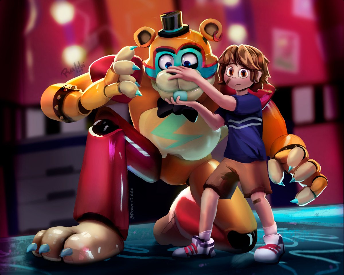 EXG1983's tweet image. Recreation of @PowerRabbi's amazing art.
-
Models by @BLND_SPOT and @codaanim 
-
3d Render by me
-
#FNAF #blender3d #b3d
