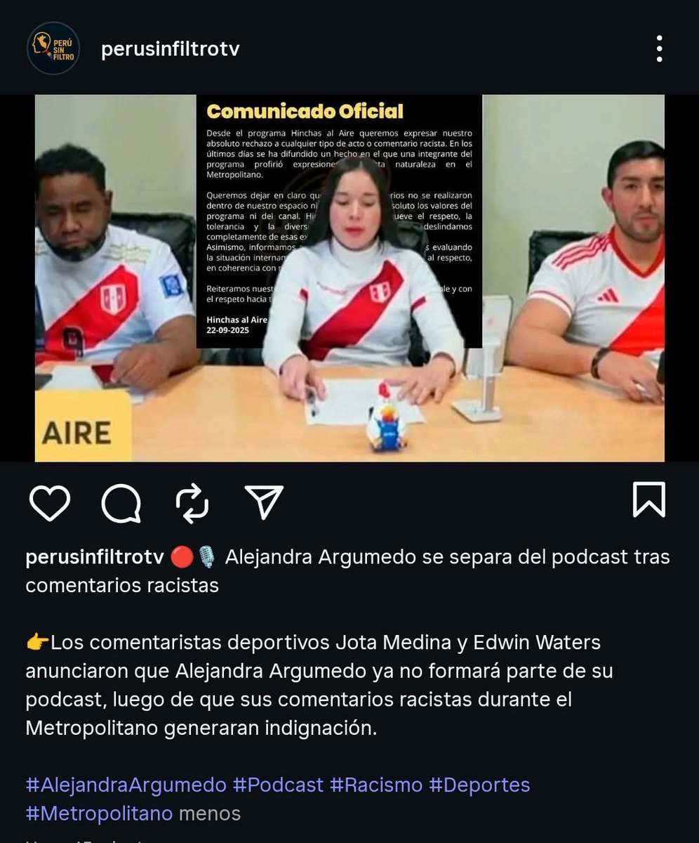Separan del podcast en que participaba a la chica de los insultos racistas del Metropolitano: