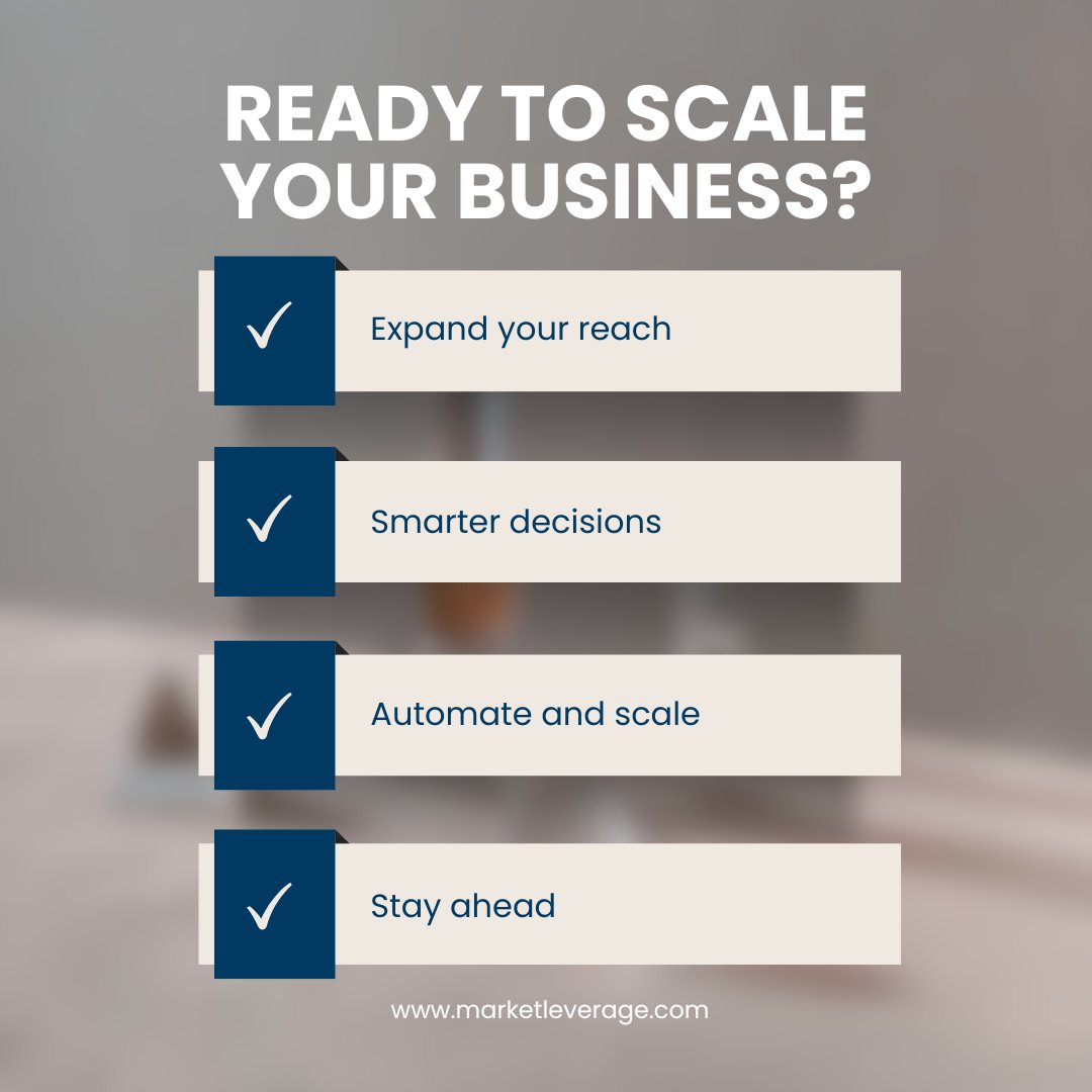 🚀 Ready to scale your business? 

✨ Expand your reach
📊 Make smarter, data-driven decisions
🤖 Automate &amp; grow
💡 Stay ahead of trends
Growth isn’t just about your product—it’s about visibility + strategy.  Let’s chat!  👇
#DigitalMarketing #BusinessGrowth