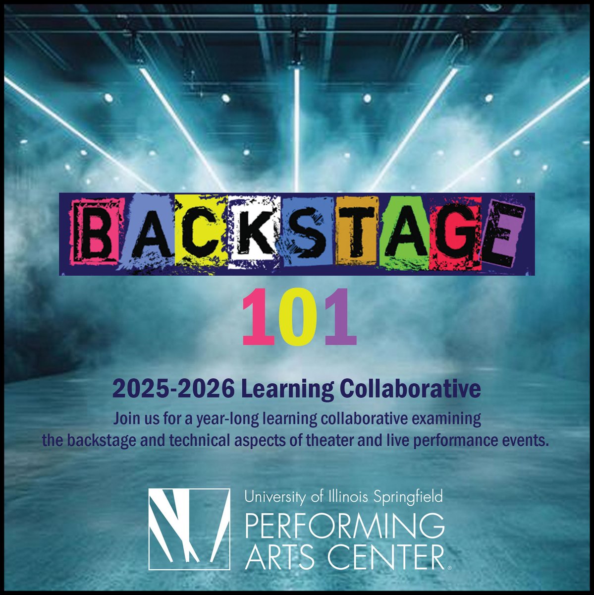 🎭 First Look: Backstage 101 Sessions!

👉 Start with orientation:
📅 2 dates to choose from
Then explore:
✨ Set Design (Oct 23)
✨ Lighting Basics (Oct 25)
✨ Sound Board (Oct 27)

…plus 16+ more sessions Jan–Apr 2026!
💡 Learn. Create. Collaborate.
📌 UISpac.com/backstage-101/