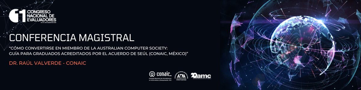 Hoy a las 10:00 am el Dr. Raúl Valverde impartió la Conferencia Magistral “Cómo convertirse en miembro de la Australian Computer Society”. Una ponencia que abrió el Congreso Nacional de Evaluadores 2025, destacando la proyección internacional en TIC. 🌍💻