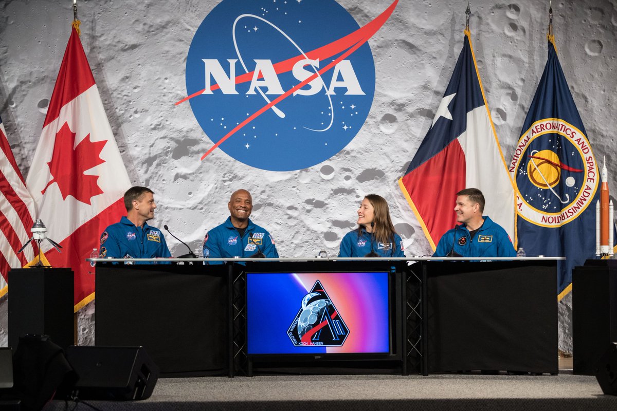 NASA_Johnson's tweet image. Artemis II is more than a mission, it’s momentum. 🌕

Today, Wednesday, Sept. 24, during the @NASAArtemis II crew news conference, the crew shared their vision, answered questions, and inspired a new generation of explorers. This is what the future of spaceflight looks like.