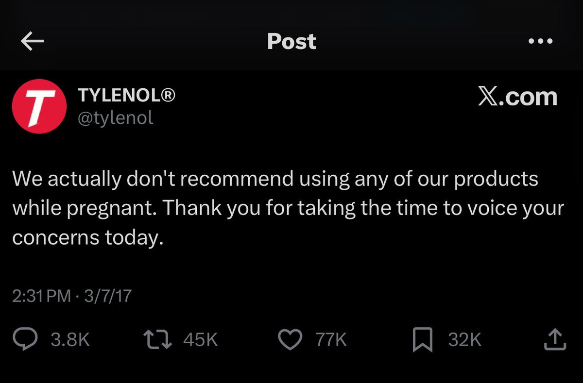 badfatowl's tweet photo. @TheRealThelmaJ1 I think you should better learn what the post from Tylenol directly says. Your mom had no skills to read, hope your kid will not end up being as autistic as you are. https://t.co/pu9LgsuFke