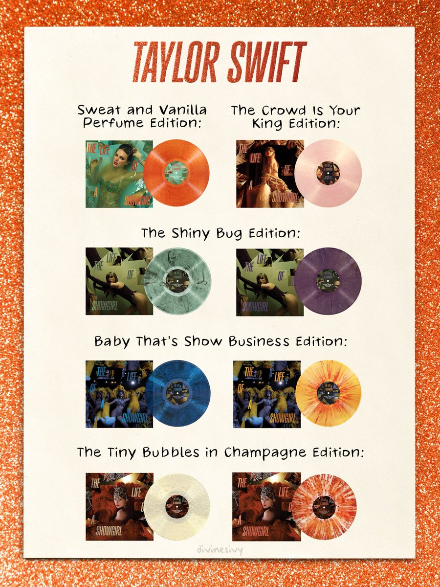 The Life Of A Showgirl: vinyl variants ❤️‍🔥

what’s your fav?