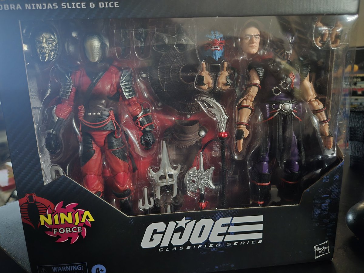 colhauser's tweet photo. So Slice and Dice showed up today. #Slice #Dice #ninjaforce #gijoe #yojoe #praisearah #cobra @heelvsbabyface @DDayCobra https://t.co/5WSsszlgzn
