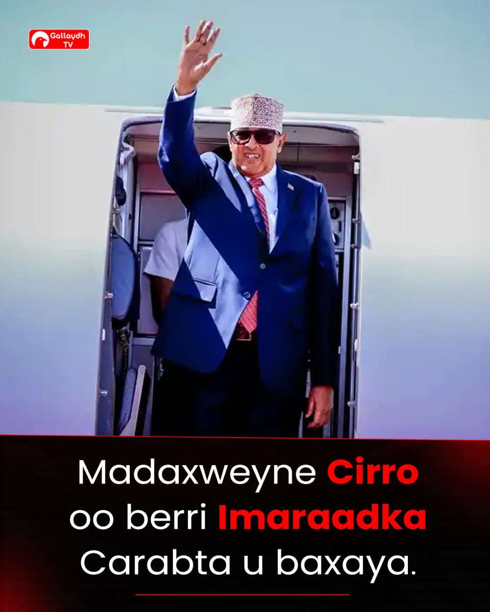 osman_omj's tweet image. Madaxweynaha Somaliland Cabdiraxmaan Cirro ayaa berri xilli hore u duulaya Imaraadka Carabta halkaas oo uu kaga qayb-galayo shir maalgashi oo halkaas ka dhacaya.
World Green Economy Summit ✅️
@WGESummit