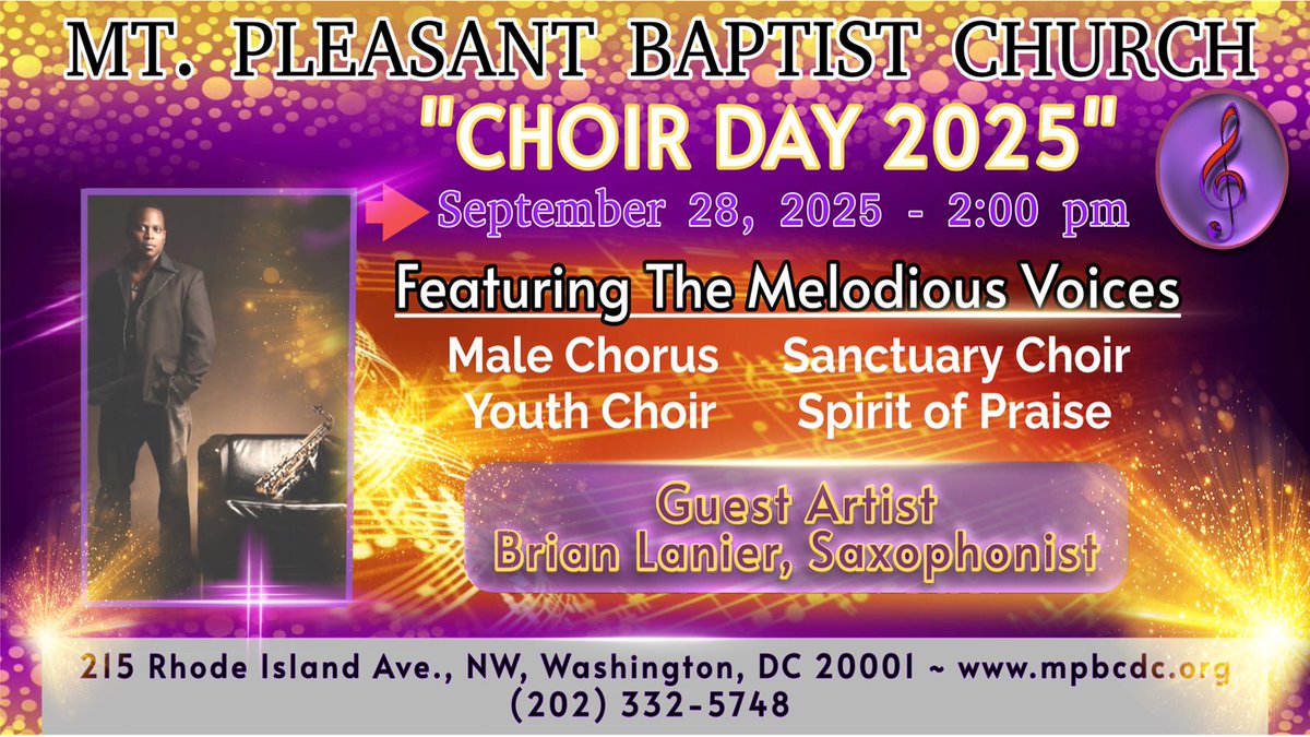 Mt. Pleasant Baptist (@mpbcdc) on Twitter photo 🔥🔥🔥 Chior Weekend‼️Come hear voices sing and instruments give praise …
This Sunday <a href="/2pm/">Two O'clock</a> @ The Mount | 202.332.5748
mpbcdc.org 🔥🔥🔥 Chior Weekend‼️Come hear voices sing and instruments give praise …
This Sunday <a href="/2pm/">Two O'clock</a> @ The Mount | 202.332.5748
mpbcdc.org