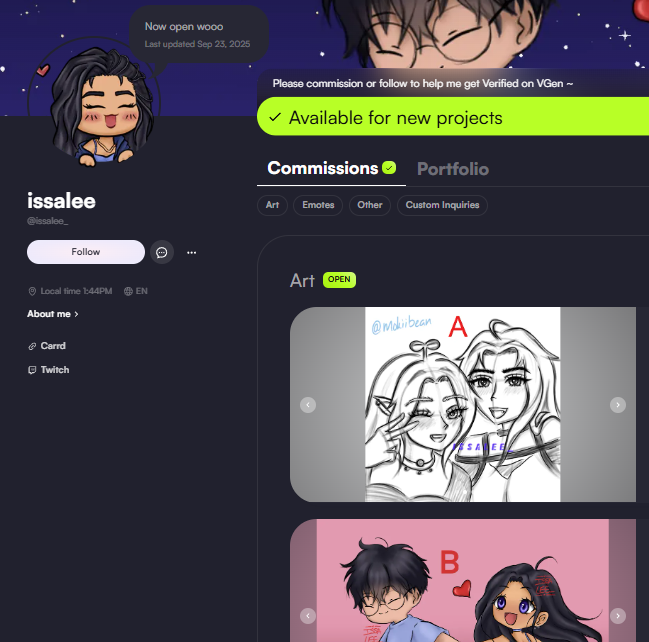 issalee_'s tweet photo. ✨VGEN IS OPEN✨

Link in Bio❤️

#VGen #vgenartist #VgenOpen #IssaDoodles https://t.co/lfkMyfYqkr
