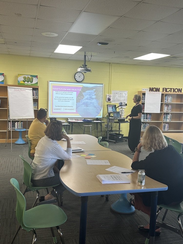 BPMS teachers participated in some professional learning today...today's Wise Wednesday session choices were trauma informed practices and brain breaks!