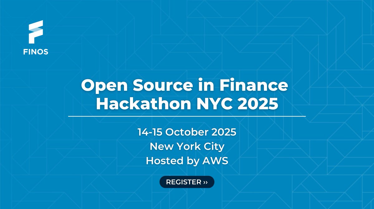 FINOSFoundation's tweet image. 🏦 Calling all innovators in Financial Services tech! Join the Open Source in Finance Hackathon in NYC, Oct 14–15. Hosted by @awscloud &amp;amp; #FINOS, featuring projects like FDC3, HTC-Grid &amp;amp; TraderX.

Apply by Oct 5! hubs.ly/Q03KMKRw0

#OpenSourceFinance #FDC3 #TraderX