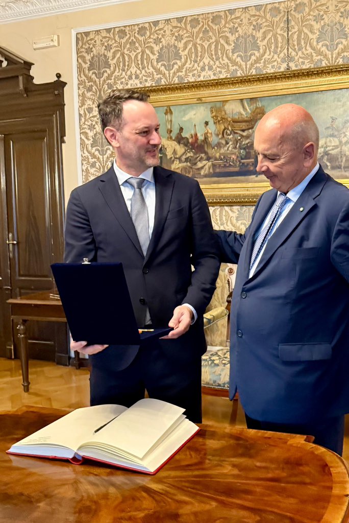 It was a pleasure to meet with Mayor <a href="/RobertoDipiazza/">Roberto Dipiazza</a> to talk about about the developpment of Trieste, ambitious plans of redevelopment and regeneration of the Porto Vecchio and the economic development of the city.