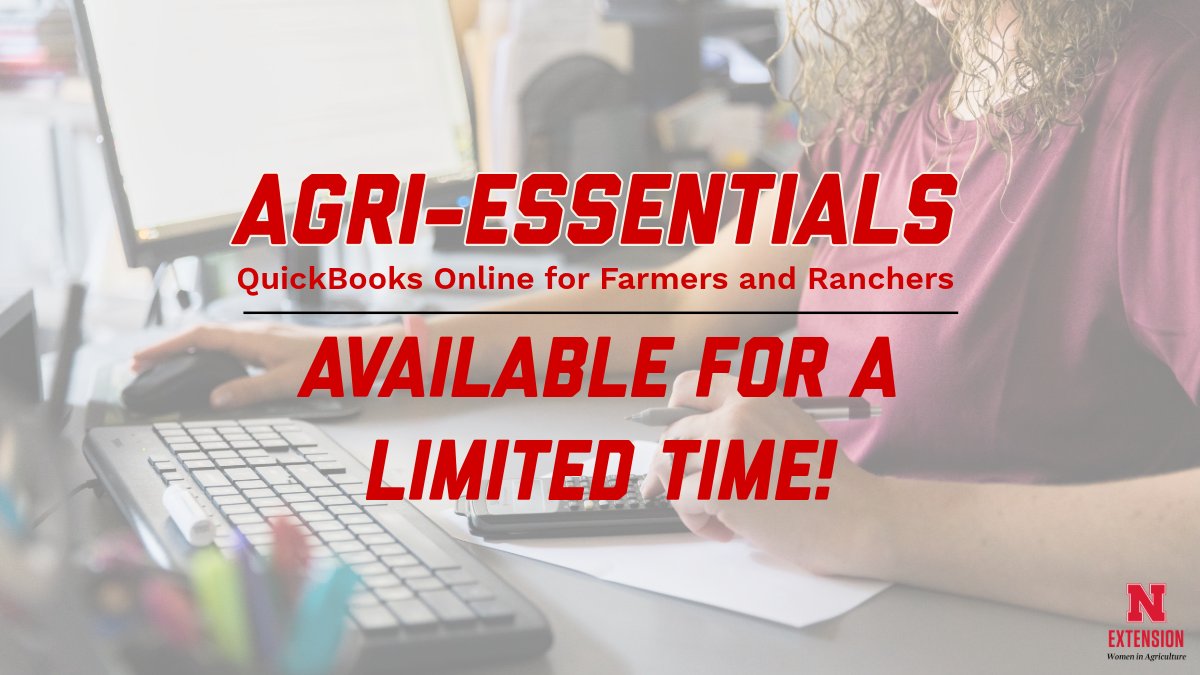 Now is the time to master QuickBooks Online! ⏰

Join the Agri-Essentials Learning Community to learn more about QuickBooks Online for Farmers and Ranchers until November 30! Register now at go.unl.edu/ae 📲