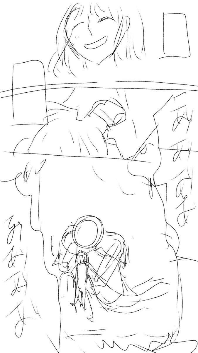 我ながら下書きの雑さに笑う