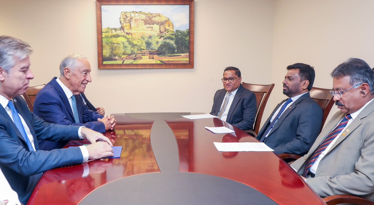 I joined President Marcelo Rebelo de Sousa of Portugal and his delegation for bilateral discussions on the 24th at 12.00 noon (New York time) at Sri Lanka’s Permanent Mission to the UN in New York.
