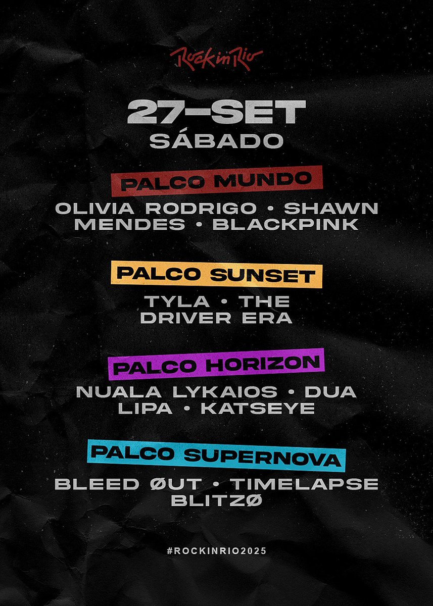 O dia 27-SET é o terceiro dia do Rock In Rio. É o dia perfeito para quem gosta de curtir um pop, um indie e depois um rock, tudo no mesmo dia! Vai ficar de fora? Anote na agenda!