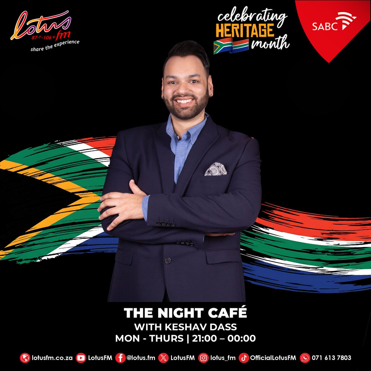 [On Air] Had a hard day? No worries — The Night Café with Keshav Dass is here to ease all that tension.
Catch the coolest show for night-time radio now! 
Good Vibes Only! 🎶☕🛋️📻🎙️ 🌙✨

#TNC #LotusFM #ShareTheExperience