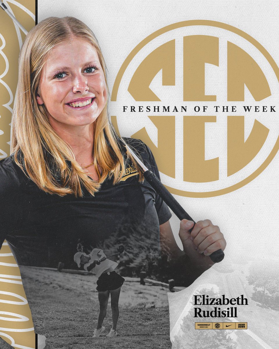 Only the beginning 📈

Elizabeth Rudisill earns SEC Freshman of the Week honors after a 5-under final round and three-eagle weekend to help the Dores win the Mason Rudolph Championship 🏆

#AnchorDown⚓️⬇️