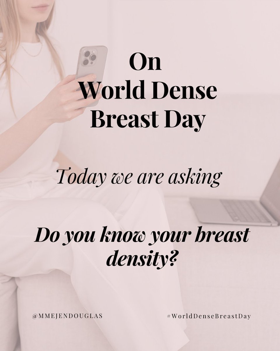Dense breast tissue doesn’t just make mammograms harder to read—it also increases your risk of breast cancer.

 That’s why #WorldDenseBreastDay matters. Ask: 👉 Do I have dense breasts?

More on my blog: jenniferadouglas.com/do-you-have-de…

#mydensitymatters