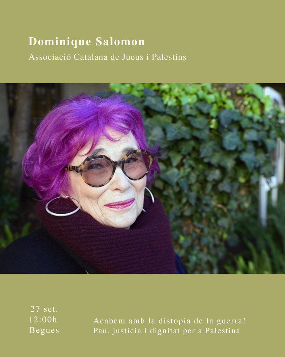 EsplugaForums's tweet image. Voleu conèixer millor els convidats de dissabte?

Dominique Salomon, d’origen jueu, activista, antisionista i antifeixista. Forma part de l’Associació Catalana de Jueus i Palestins @juntsxpalestina 
➡️ bit.ly/4mzgpJc

#StopGenocide #FreePalestine
#BaixLlobregat #Begues