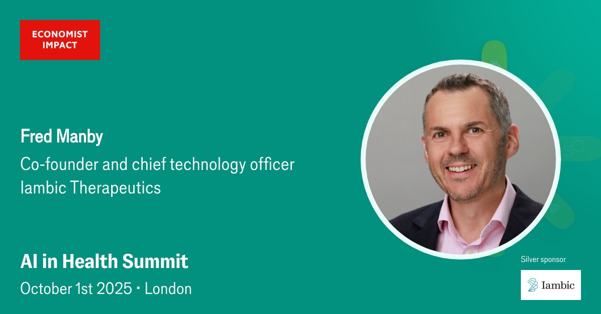 Iambic CTO Fred Manby joins the Economist AI in Health Summit for the panel “No data, no AI” to discuss how our foundation model “Enchant” fuses scarce clinical signals with abundant preclinical data to make high-confidence predictions in low-data regimes. #EconAIHealth