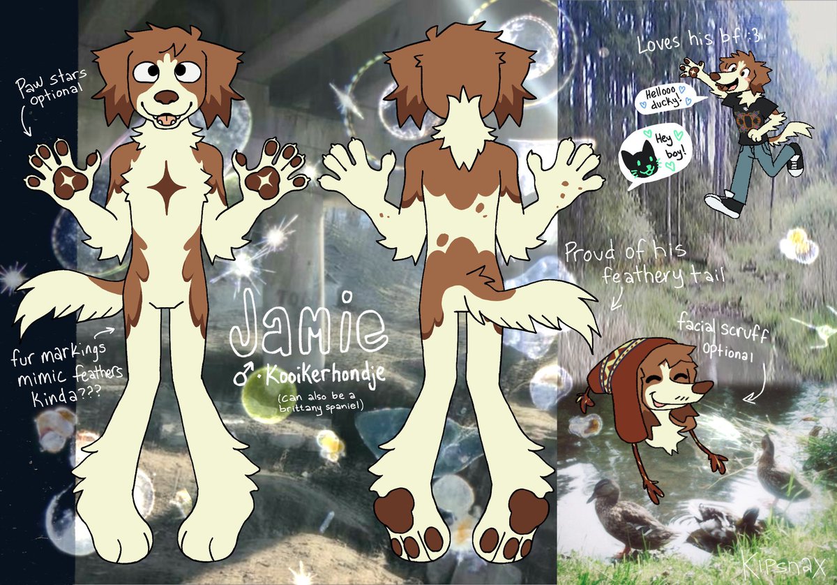 New fursona!! Yayyy here’s his reference sheet ૮⍝• ᴥ •⍝ა