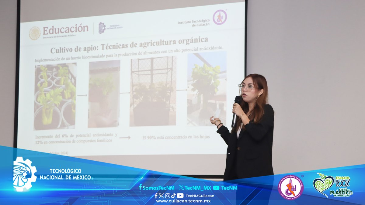 TecNMCuliacan's tweet image. El ITC se enorgullece en felicitar a Silvia Yareli Pérez Castro, quien presentó su examen de grado para obtener el título de Maestra en Ciencias de la Ingeniería con la tesis:
“Evaluación nutracéutica de cultivos de apio obtenidos por técnicas de agricultura orgánica”
#OrgulloITC