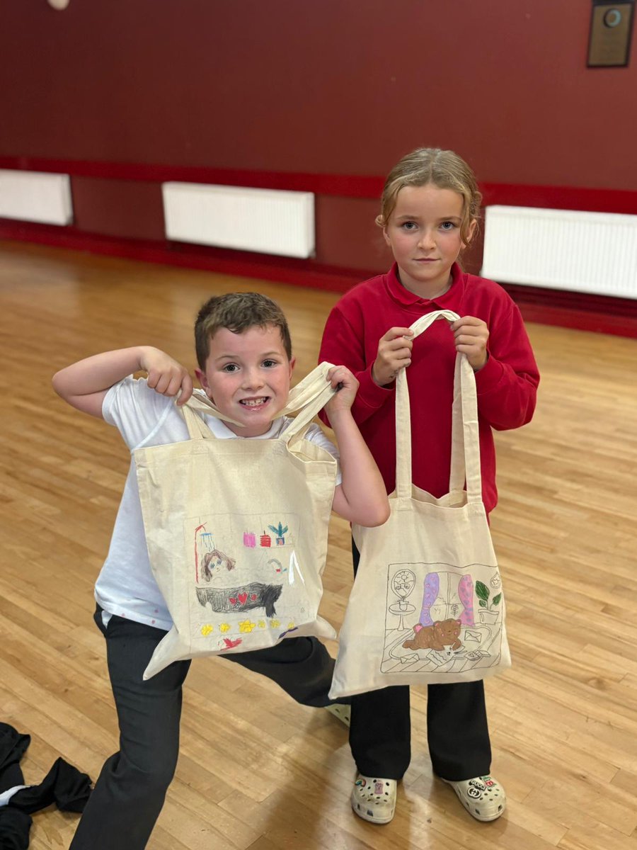 Today they made reusable bags and learned about waste reduction ♻️